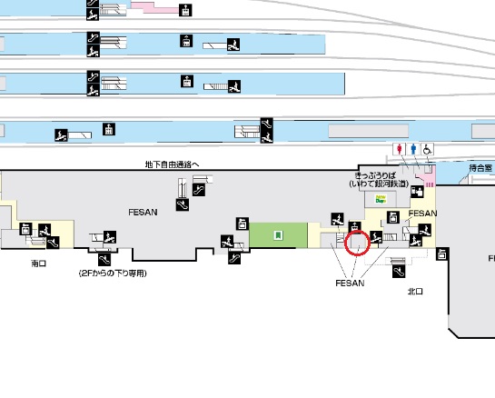 盛岡駅一階の構内図