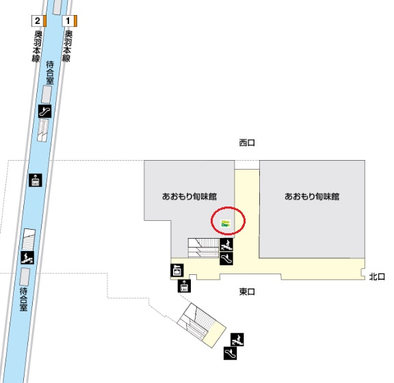 一階ニューデイズの場所を記した構内図