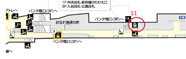 二階のコインロッカーの場所