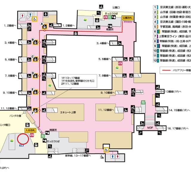 スタバの位置を記した3階の構内図