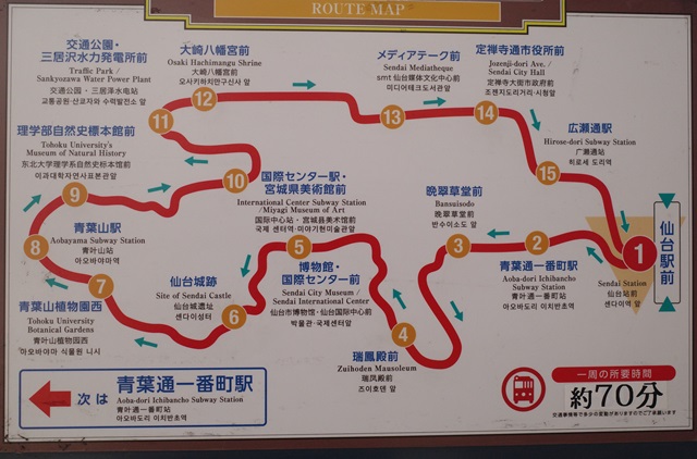 るーぷる仙台のルートマップ