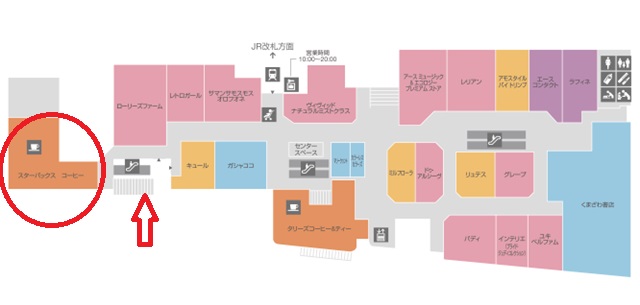 福島駅の二階のエスパルのレイアウト図