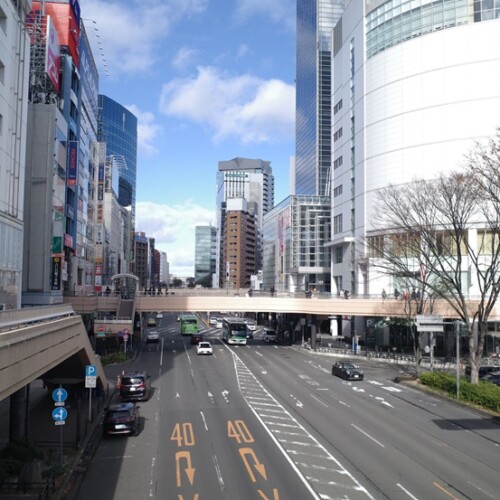 仙台駅前の風景