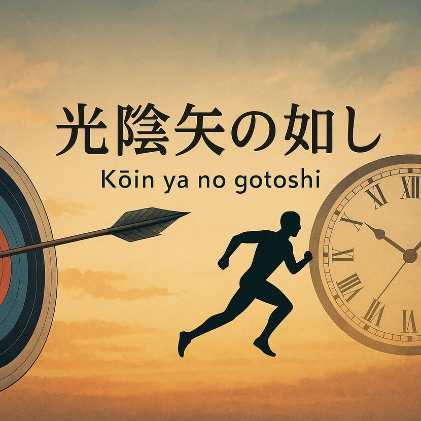 「光陰矢の如し」― 時間の速さを象徴するビジュアル