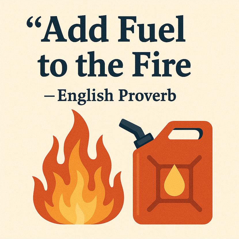 Add Fuel to the Fire” ― English Proverb