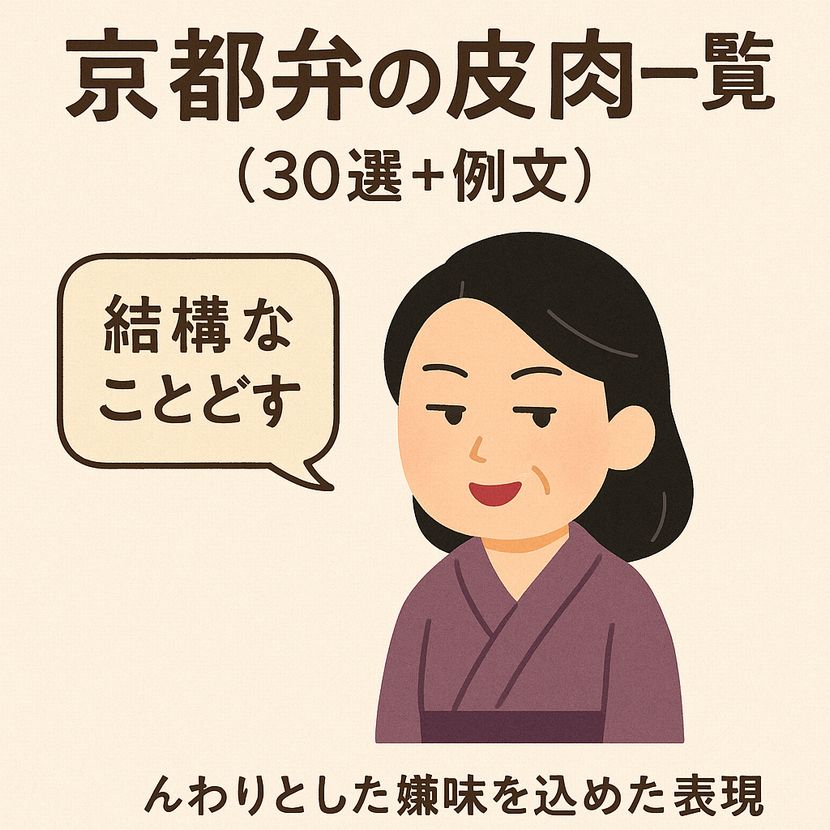 京都弁の皮肉一覧イメージ｜結構なお暮らしで