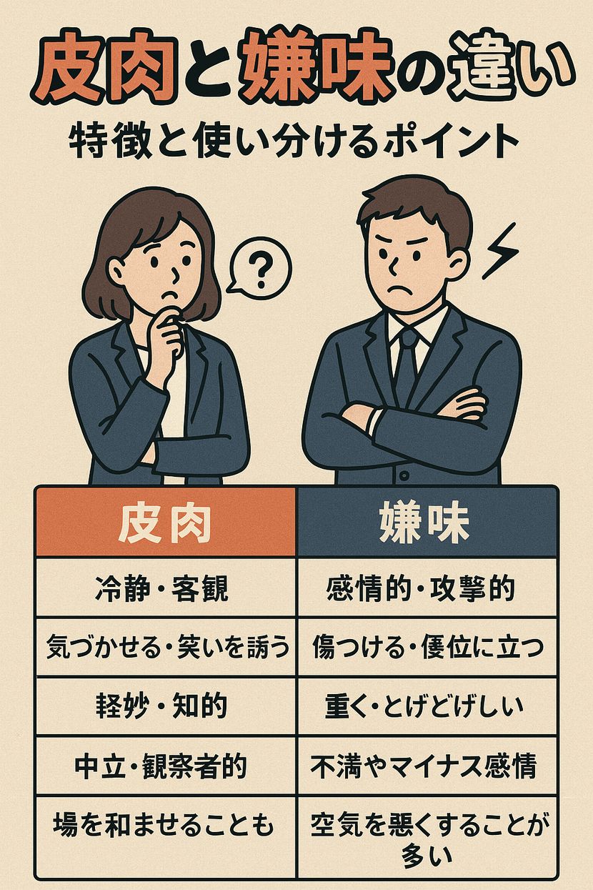 「皮肉と嫌味の違い」