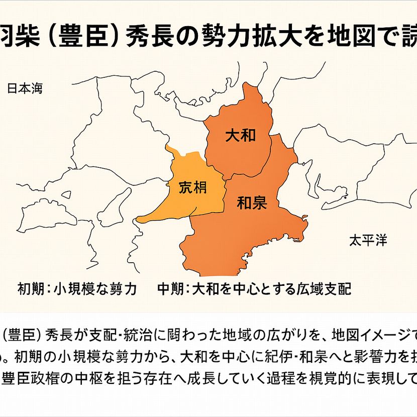 羽柴(豊臣)秀長の石高推移|勢力拡大を地図で読み解く