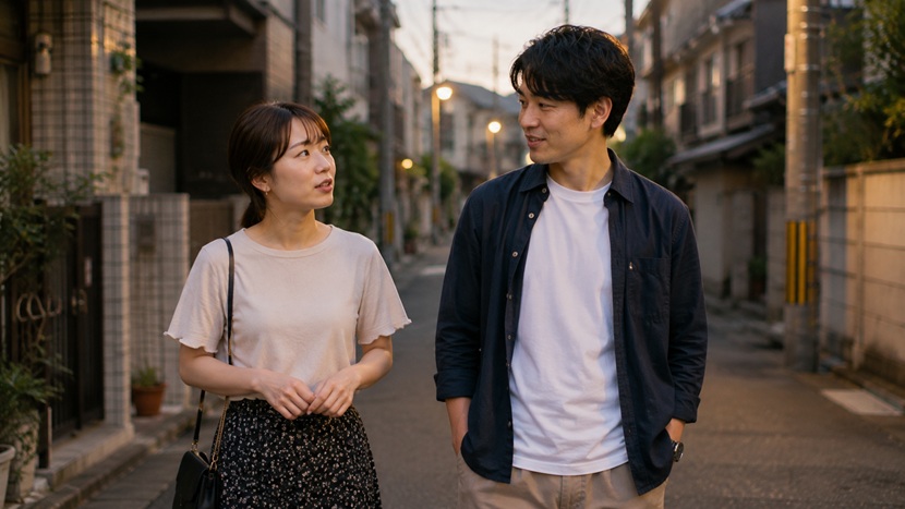 関西弁で自然に会話する若い男女