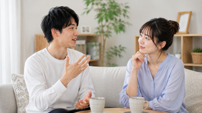 関西弁と標準語のアクセントや音の高低を聞き比べる男女