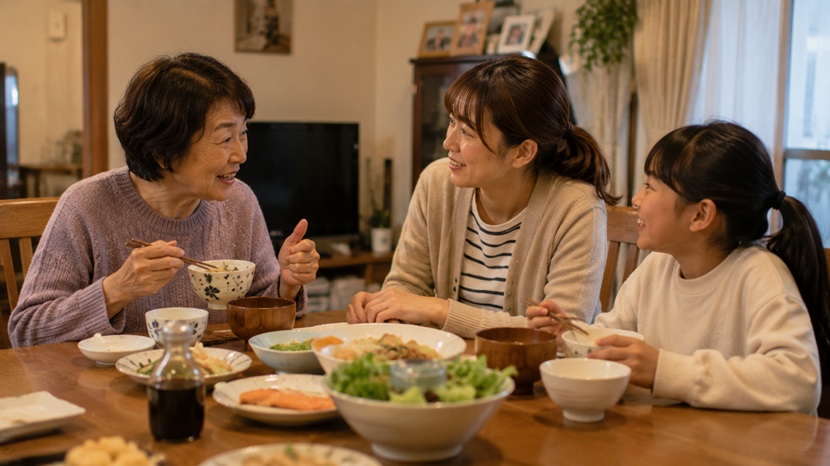 家庭で関西弁を話す親子三世代