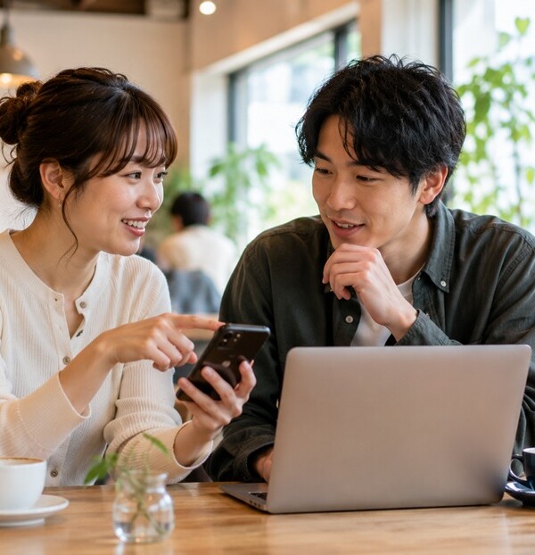 関西弁変換ツールをスマホとパソコンで利用するイメージ
