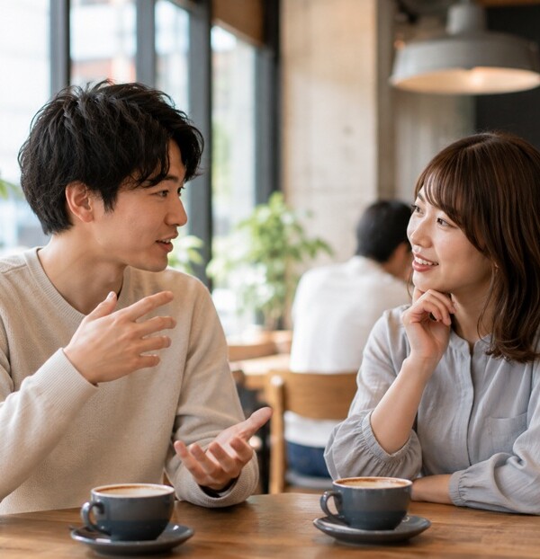 関西弁のイントネーションや発音について会話する男女
