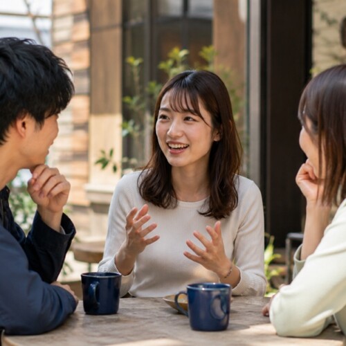 かわいい関西弁で会話する日本人男女