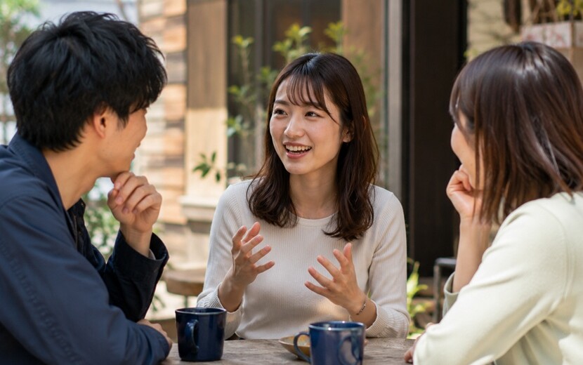 かわいい関西弁で会話する日本人男女