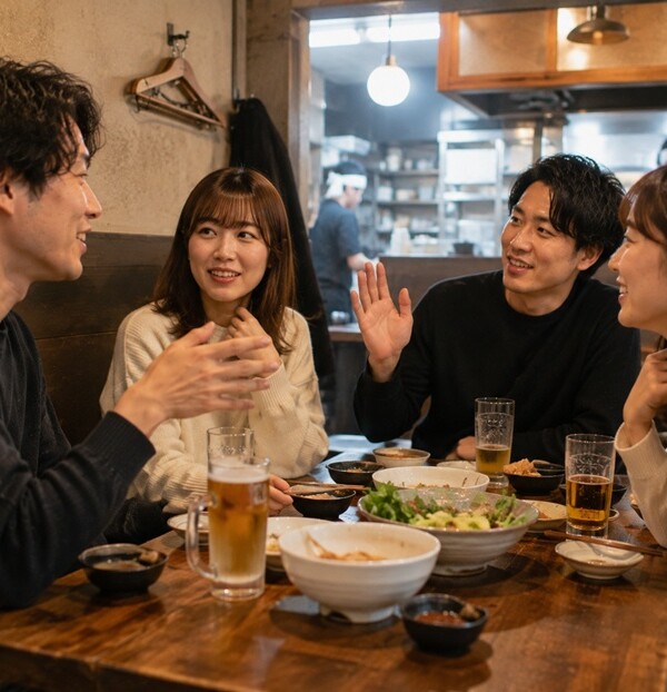 関西弁の面白い言葉で楽しく会話する人たち