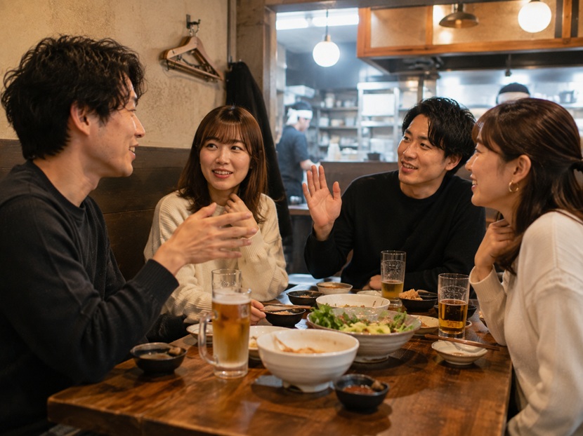 関西弁の面白い言葉で楽しく会話する人たち