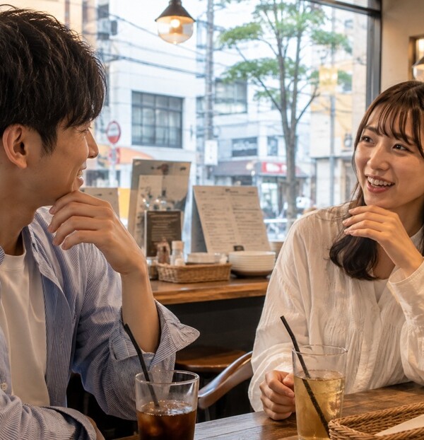 大阪弁のかわいい言葉を使って自然に会話する男女
