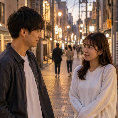 関西弁で告白する男女のイメージ