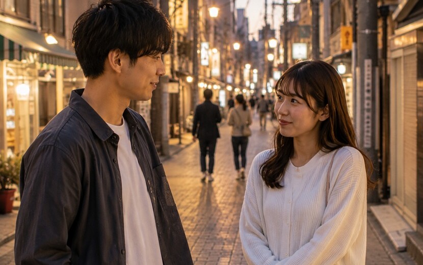 関西弁で告白する男女のイメージ