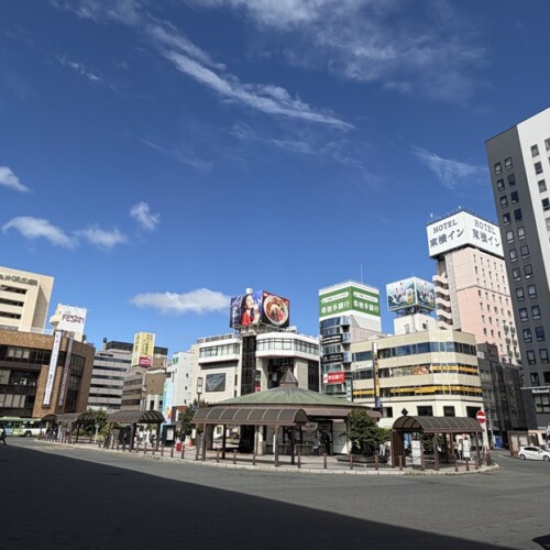 盛岡駅前のロータリーの風景