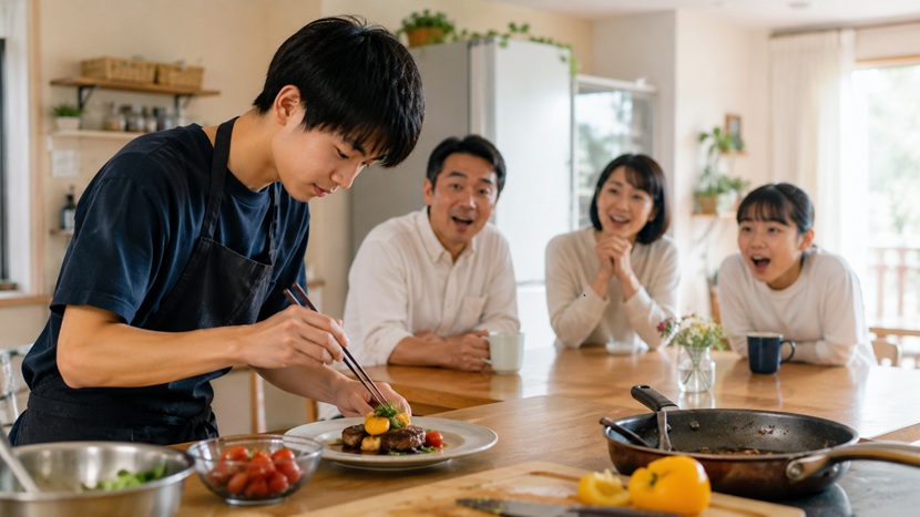 生まれつきの料理の才能を感じさせる高校生