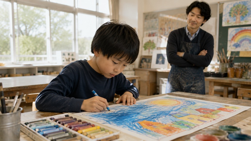 絵画の素質と将来性を感じさせる子ども