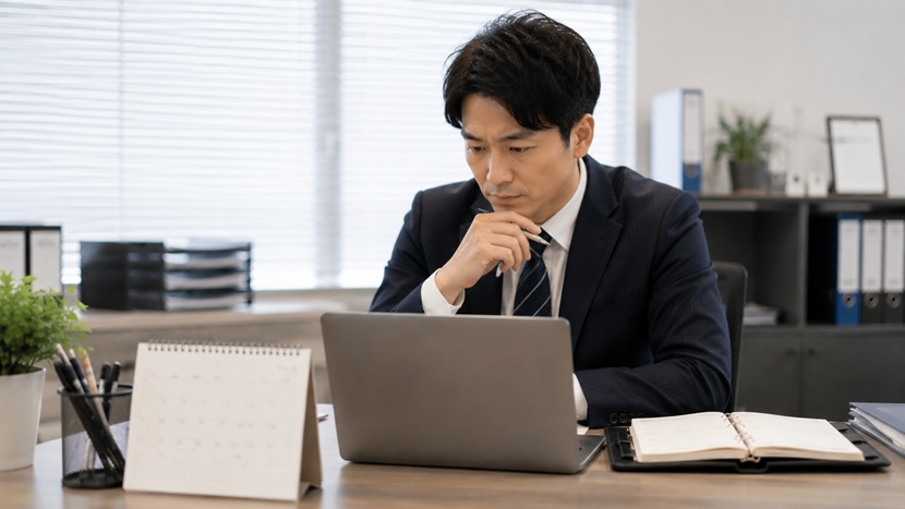 直前の連絡を丁寧な表現に言い換える会社員