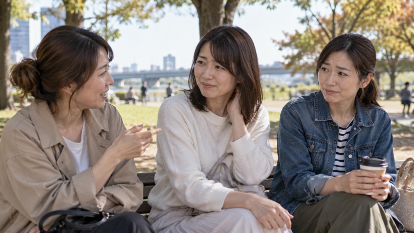 久しぶりに会った友人からの言葉に複雑な表情を見せる女性