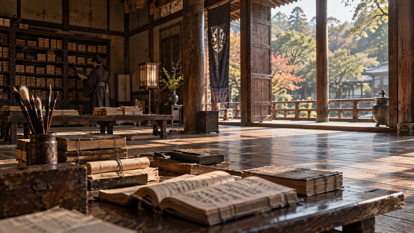 色葉字類抄に忸怩が確認される平安時代末期をイメージした学問所