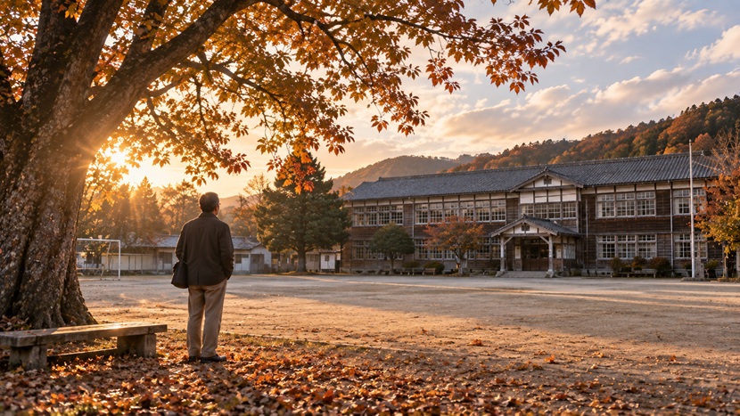 久しぶりに母校を訪れて懐かしさや感慨深さを感じる人物