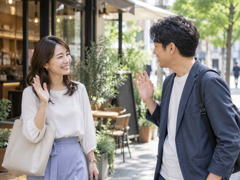 近いうちにまた会う約束をして別れる友人