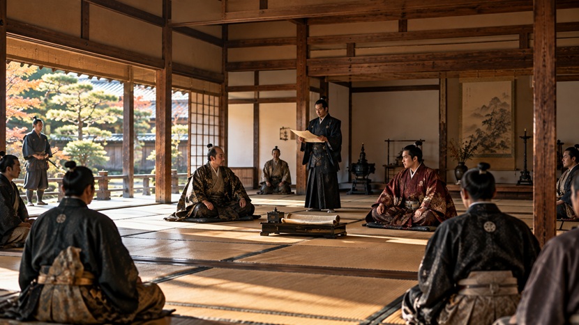 前田利久から前田利家への家督相続を表現した戦国時代の武家屋敷