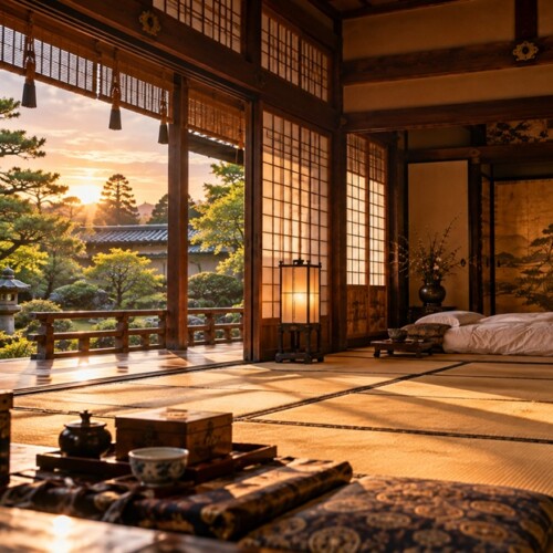 伊達政宗が晩年に病を患い最期を迎えた江戸の仙台藩邸をイメージした風景