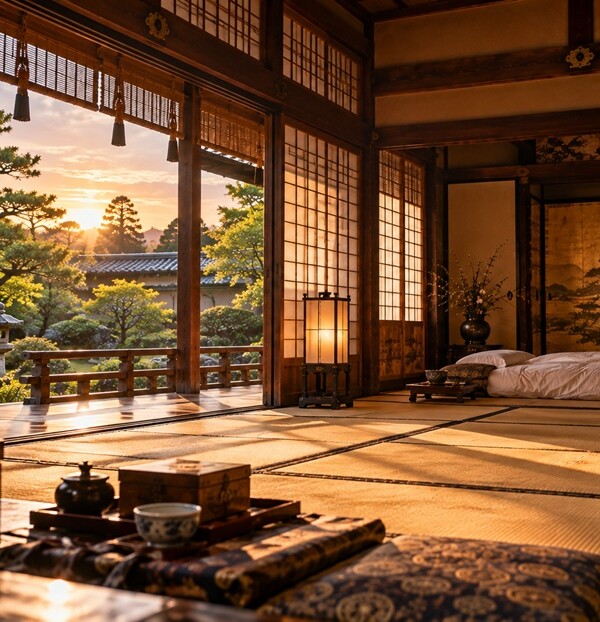 伊達政宗が晩年に病を患い最期を迎えた江戸の仙台藩邸をイメージした風景
