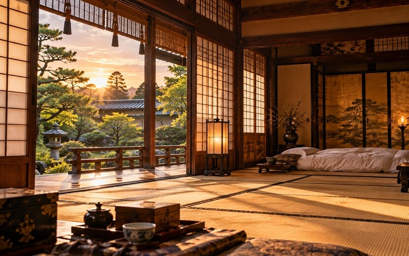 伊達政宗が晩年に病を患い最期を迎えた江戸の仙台藩邸をイメージした風景