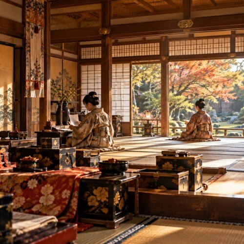 戦国時代の前田家の女性たちの暮らしをイメージした武家屋敷の座敷