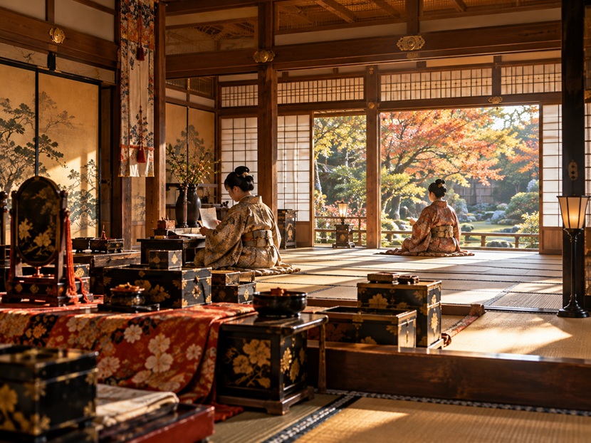 戦国時代の前田家の女性たちの暮らしをイメージした武家屋敷の座敷