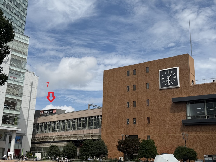 仙台駅東口から見た徒歩5分以内のホテル
