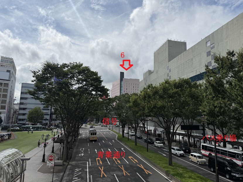 仙台駅西口から見た徒歩５分以内のホテル